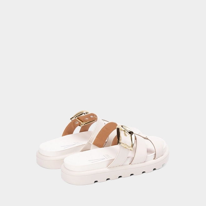 Tamanco Feminino Vizzano Original Fivela Recorte Vazado Off White