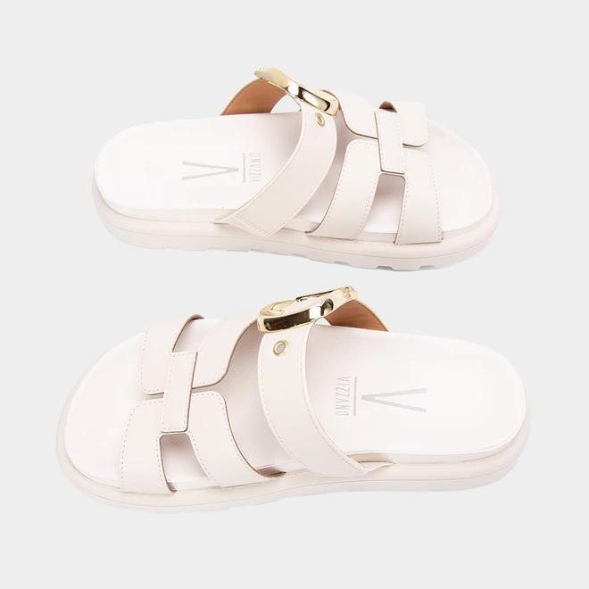 Tamanco Feminino Vizzano Original Fivela Recorte Vazado Off White