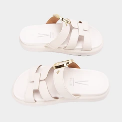 Tamanco Feminino Vizzano Original Fivela Recorte Vazado Off White