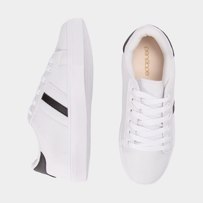 Tênis Casual Feminino Penélope Branco & Preto