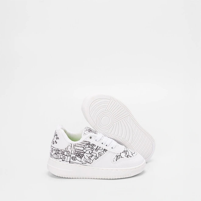 Tênis Casual Infantil Mini-Pé Goods Colorir Branco