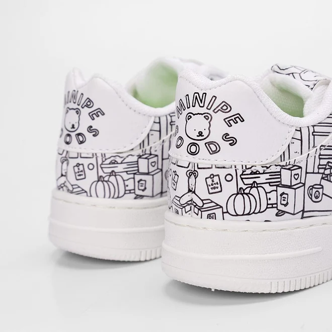 Tênis Casual Infantil Mini-Pé Goods Colorir Branco