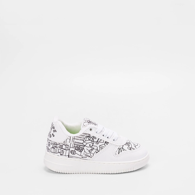 Tênis Casual Infantil Mini-Pé Goods Colorir Branco