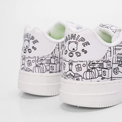 Tênis Casual Infantil Mini-Pé Goods Colorir Branco