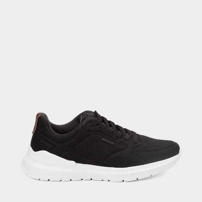 Tênis Casual Masculino Pegada Couro Preto