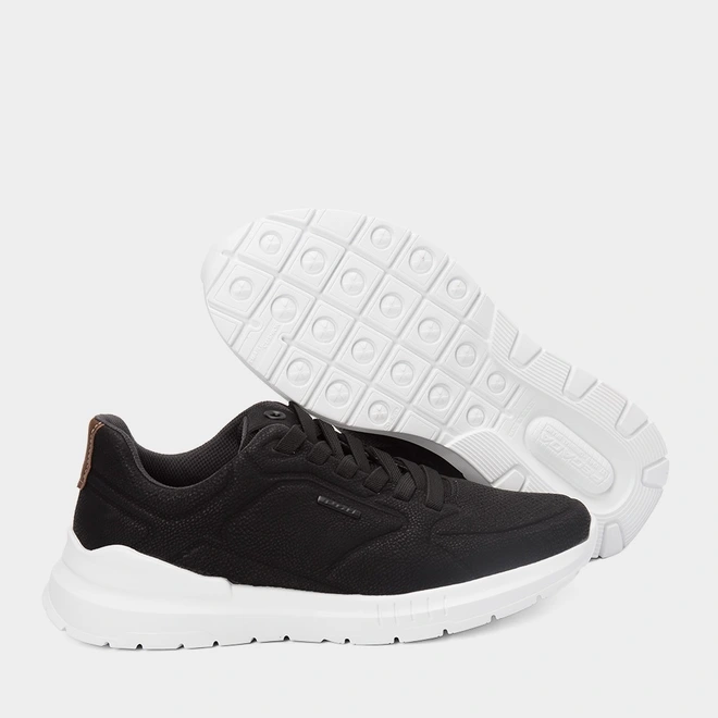 Tênis Casual Masculino Pegada Couro Preto