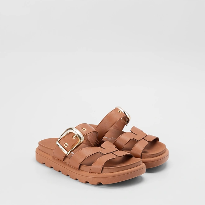 Tamanco Papete Vizzano Feminino Flatform Tratorado Marrom