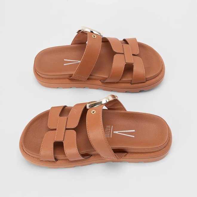 Tamanco Papete Vizzano Feminino Flatform Tratorado Marrom