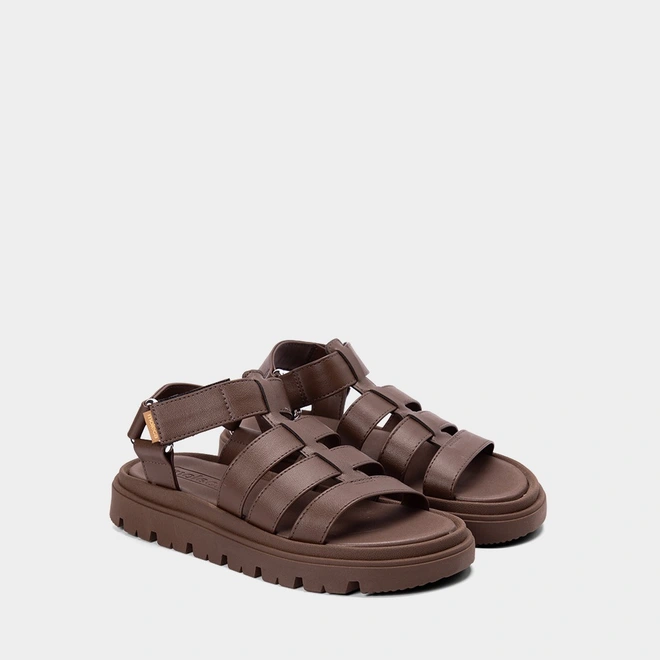 Sandália Papete Moleca Tratorada Marrom