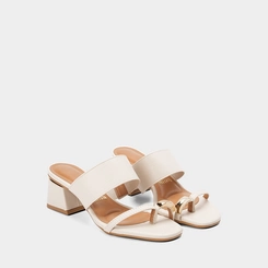Tamanco Feminino Vizzano Tira Larga Enfeite Dedo Bold Off White