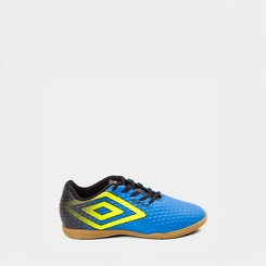Chuteira Futsal Infantil Umbro Warskin Indoor Azul & Amarelo