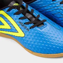 Chuteira Futsal Infantil Umbro Warskin Indoor Azul & Amarelo
