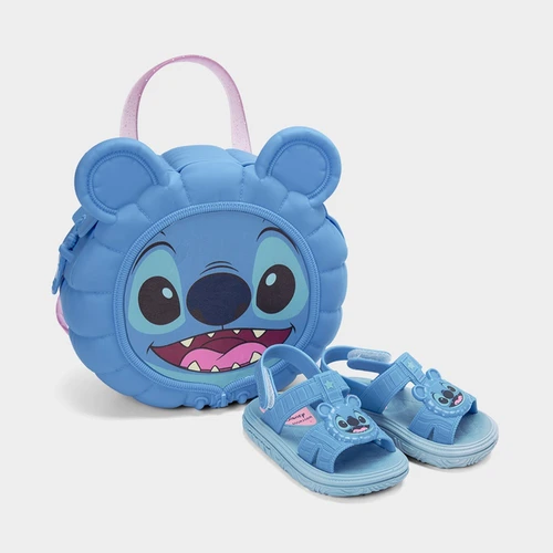 Sandália Bebê Disney + Brinde Mochila Stitch Azul