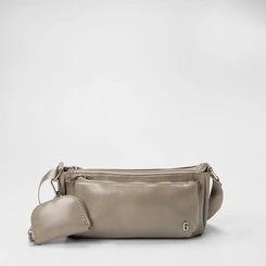 Bolsa Transversal Gabriela Média Com Porta-Moedas Cinza