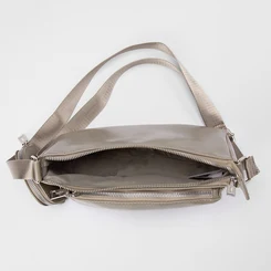 Bolsa Transversal Gabriela Média Com Porta-Moedas Cinza