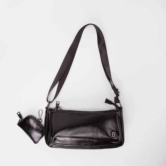 Bolsa Transversal Gabriela Média Com Porta-Moedas Preto