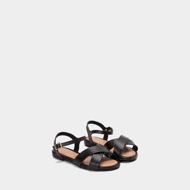 Sandália Infantil Molekinha Tiras Cruzadas Preto
