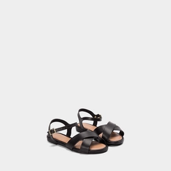 Sandália Infantil Molekinha Tiras Cruzadas Preto
