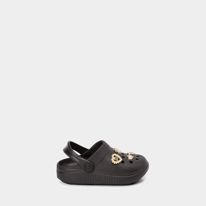 Babuche Infantil Molekinha Detalhe Pingentes Preto