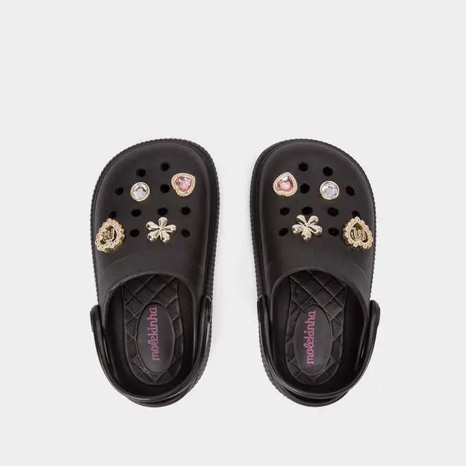 Babuche Infantil Molekinha Detalhe Pingentes Preto