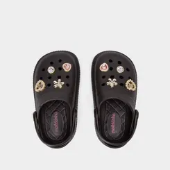 Babuche Infantil Molekinha Detalhe Pingentes Preto