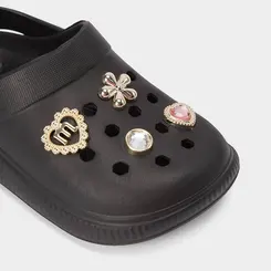 Babuche Infantil Molekinha Detalhe Pingentes Preto