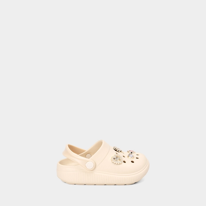 Babuche Infantil Molekinha Detalhe Pingentes Bege