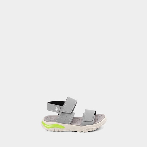 Sandália Papete Infantil Molekinho Detalhe Neon Cinza