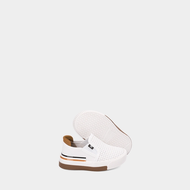 Slip On Bebê Molekinho Calce Fácil Perfuros Branco