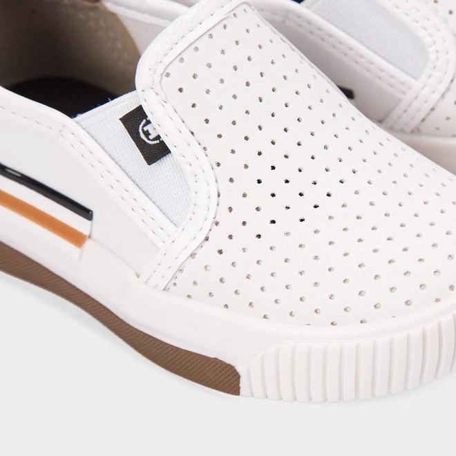 Slip On Bebê Molekinho Calce Fácil Perfuros Branco