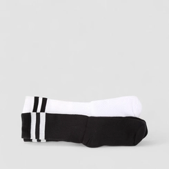 Kit Meia Esportiva STZ Cano Médio 2 Pares 39-43 Branco & Preto