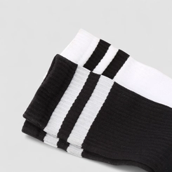 Kit Meia Esportiva STZ Cano Médio 2 Pares 39-43 Branco & Preto