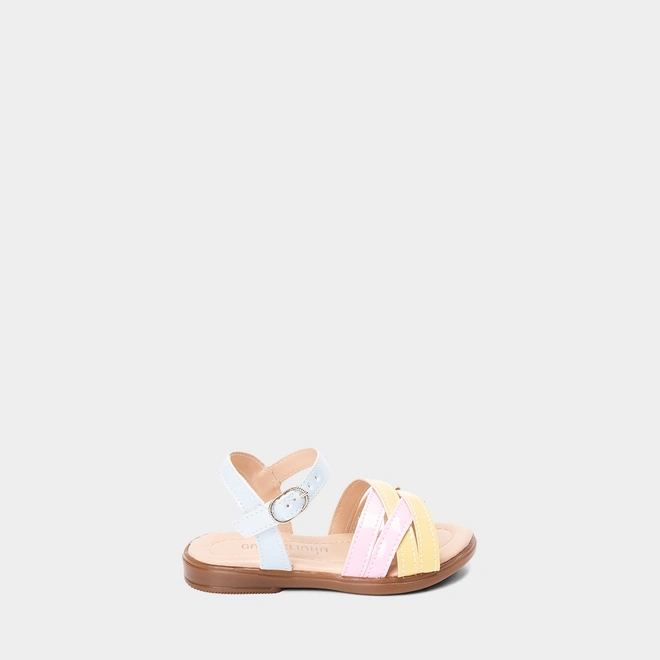 Sandália Bebê Gabrielinha Tiras Cruzadas Multicolor