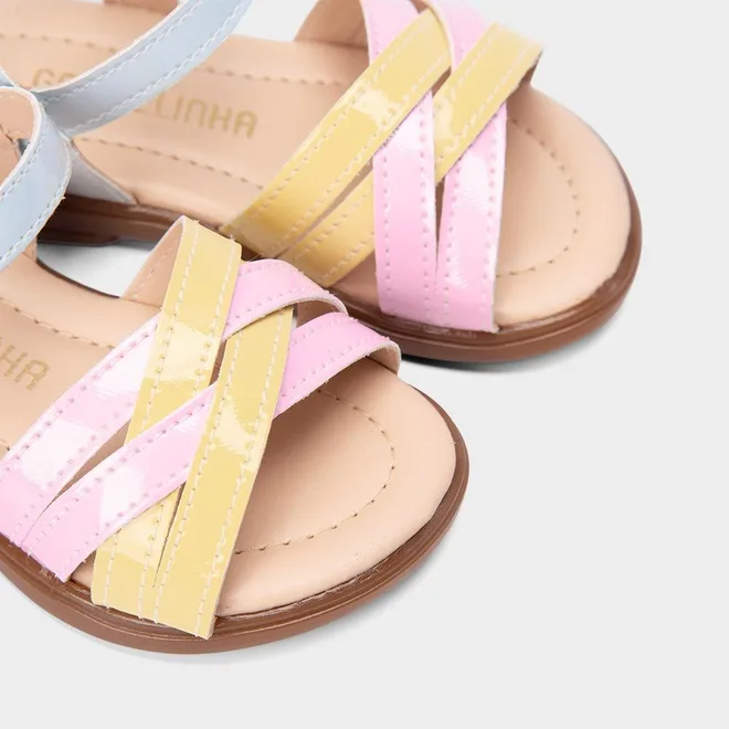 Sandália Bebê Gabrielinha Tiras Cruzadas Multicolor