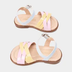 Sandália Bebê Gabrielinha Tiras Cruzadas Multicolor