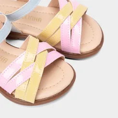 Sandália Bebê Gabrielinha Tiras Cruzadas Multicolor