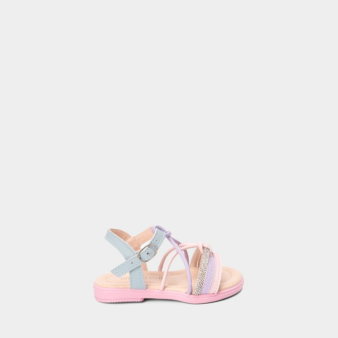 Sandália Bebê Gabrielinha Multitiras Strass Multicolor