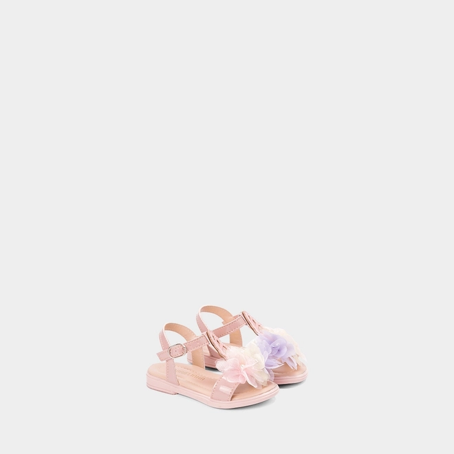 Sandália Bebê Gabrielinha Detalhe Unicórnio Flores Rosa