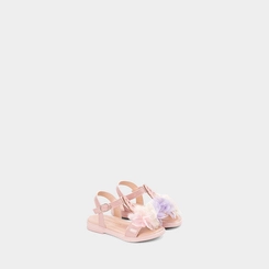 Sandália Bebê Gabrielinha Detalhe Unicórnio Flores Rosa