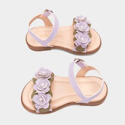 Sandália Bebê Gabrielinha Detalhe Flores Roxo