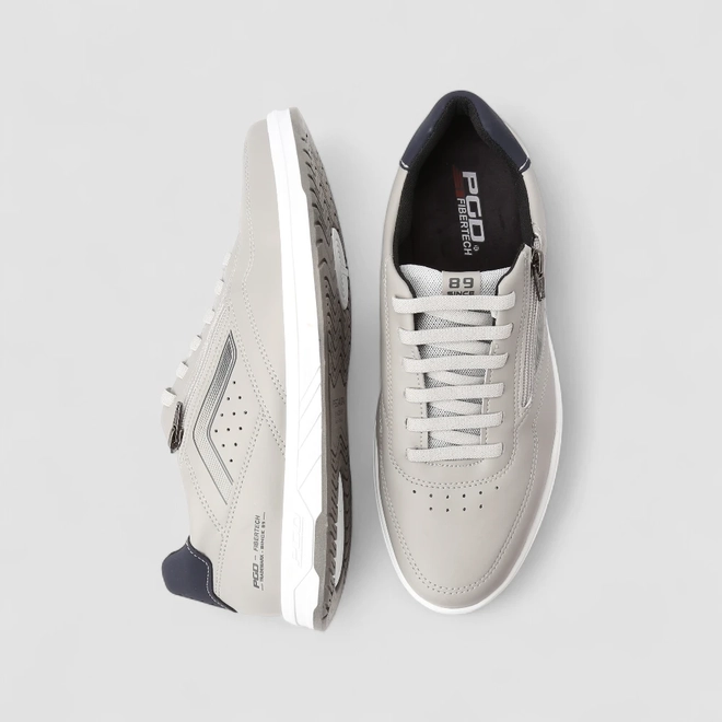 Tênis Casual Masculino Pegada Fibertech Original Elástico Cinza