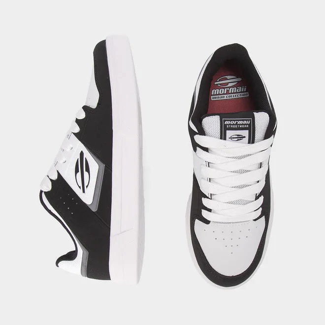 Tênis Casual Masculino Mormaii Urban Joaca Nobuck Branco & Preto