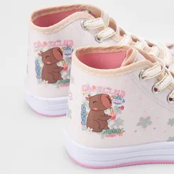 Tênis Casual Infantil Gabrielinha Cano Alto Capivara Bege