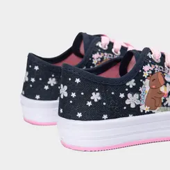 Tênis Casual Infantil Gabrielinha Capivara Floral Azul & Rosa