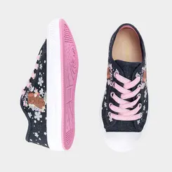 Tênis Casual Infantil Gabrielinha Capivara Floral Azul & Rosa