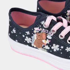 Tênis Casual Infantil Gabrielinha Capivara Floral Azul & Rosa