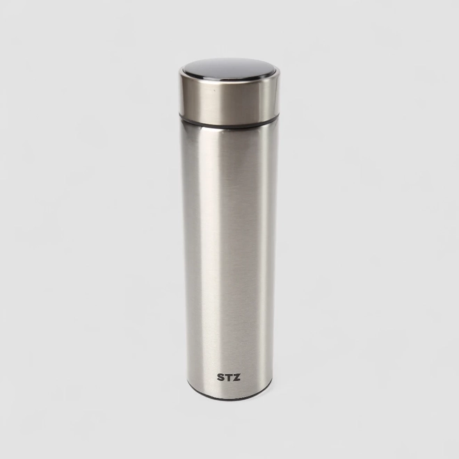 Garrafa Stz Inox 500ml Com Medidor de Temperatura Prata
