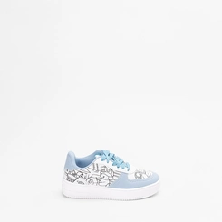 Tênis Casual Infantil Olimpak Goods + Brinde 3 Canetas Colorir Azul & Branco