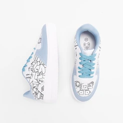 Tênis Casual Infantil Olimpak Goods + Brinde 3 Canetas Colorir Azul & Branco
