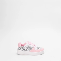 Tênis Casual Infantil Olimpak Goods + Brinde 3 Canetas Colorir Rosa & Branco